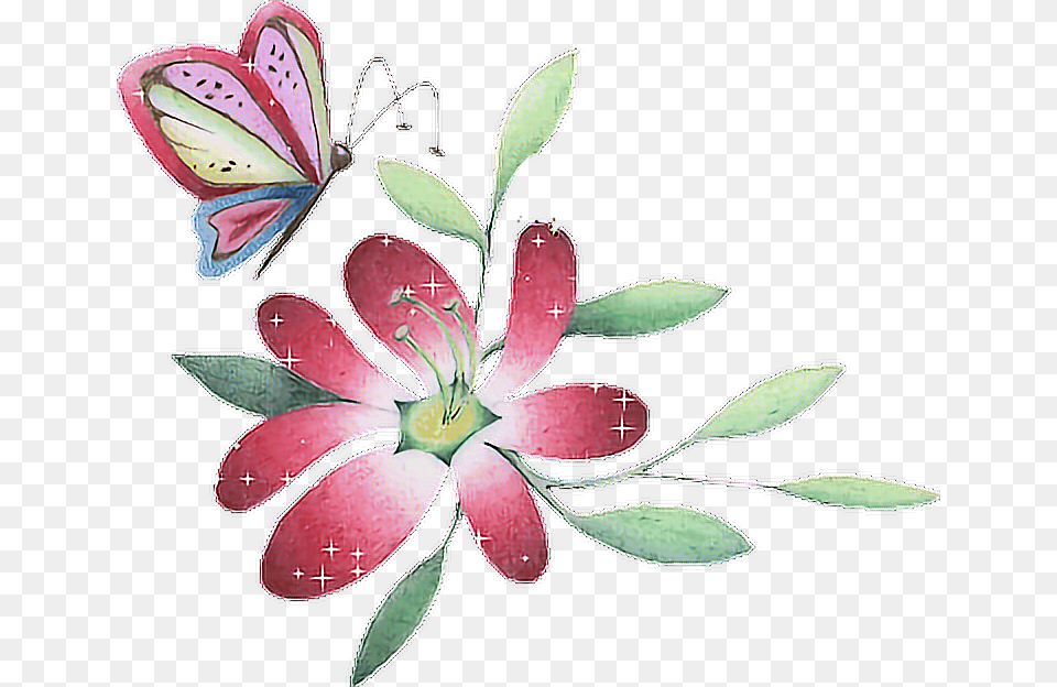 Flower Gif Flor E Borboleta, Anther, Art, Floral Design, Graphics Png