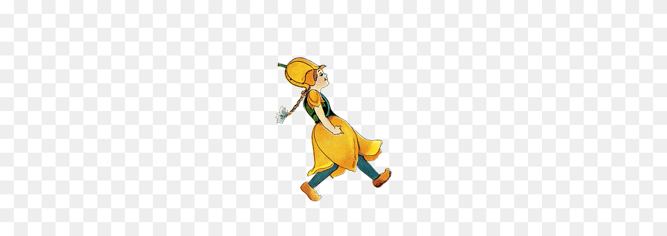 Flower Girl Person, Cleaning, Cartoon Png Image