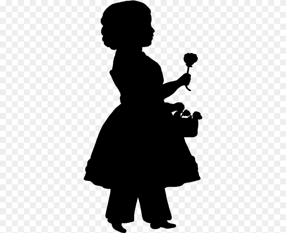 Flower Girl Clipart Black And White, Gray Free Png Download