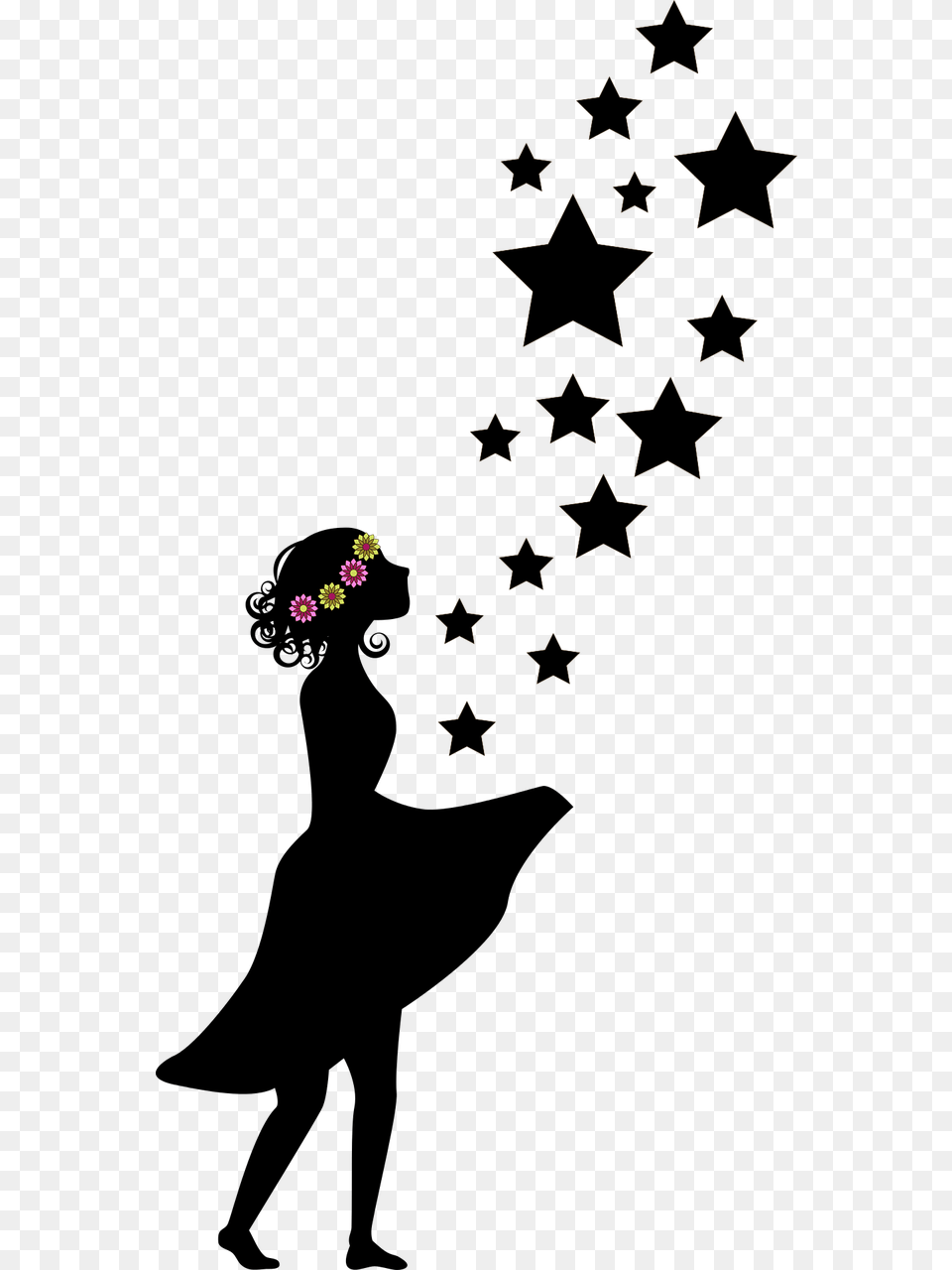 Flower Girl Sterntaler Girl Photo Blumenmdchen Silhouette, Pattern Png Image