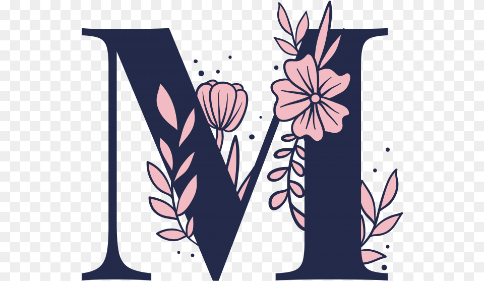 Flower Graphic Alphabet M, Art, Floral Design, Graphics, Pattern Png Image