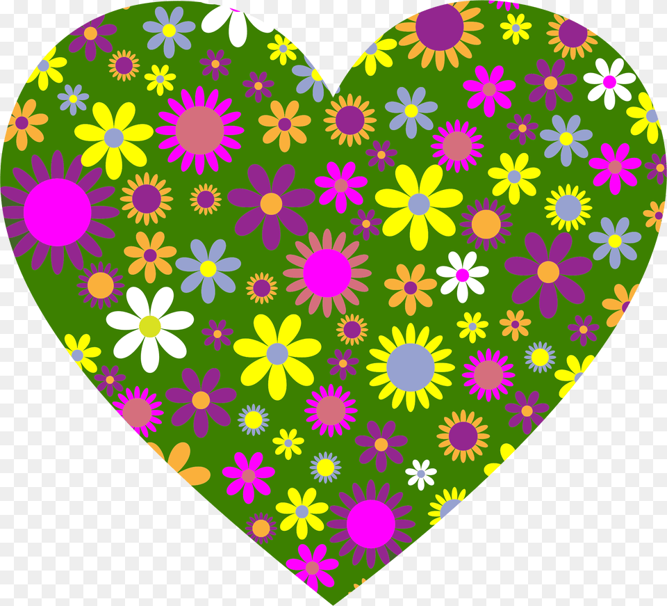 Flower Heart Clipart Vector Library Clipart Thumbs Up With Flowers, Pattern Free Transparent Png