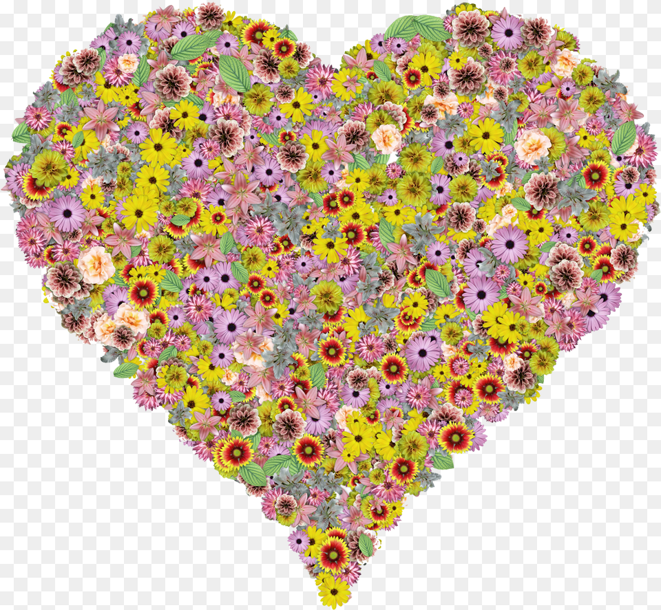 Flower Heart Image Flower, Pattern, Plant, Art, Floral Design Png