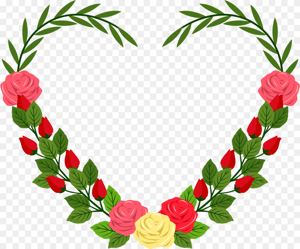 Flower Heart Rose, Pattern, Plant, Art, Floral Design Free Png Download