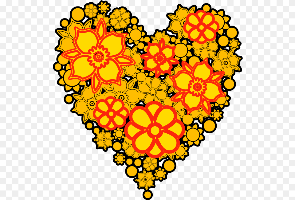 Flower Heart Transparent Heart, Art, Floral Design, Graphics, Pattern Png