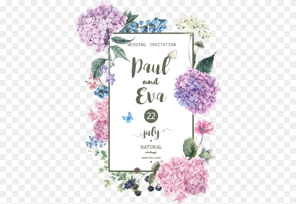 Flower Hydrangea Wedding Invitaciones Vintage Vectores, Plant, Petal Free Transparent Png