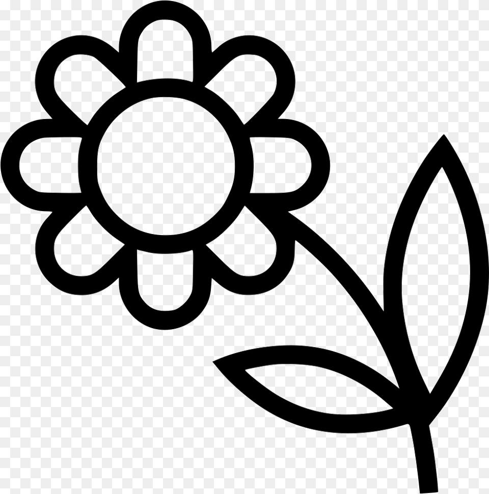 Flower Icon, Dahlia, Daisy, Plant, Stencil Free Png