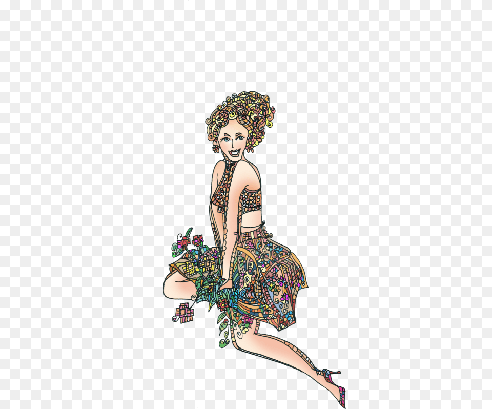 Flower Lady Sexy Illustration, Adult, Person, Leisure Activities, Female Png Image