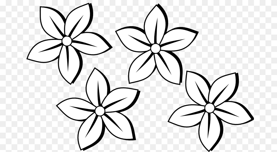 Flower Line Art, Stencil, Pattern, Plant, Floral Design Png Image