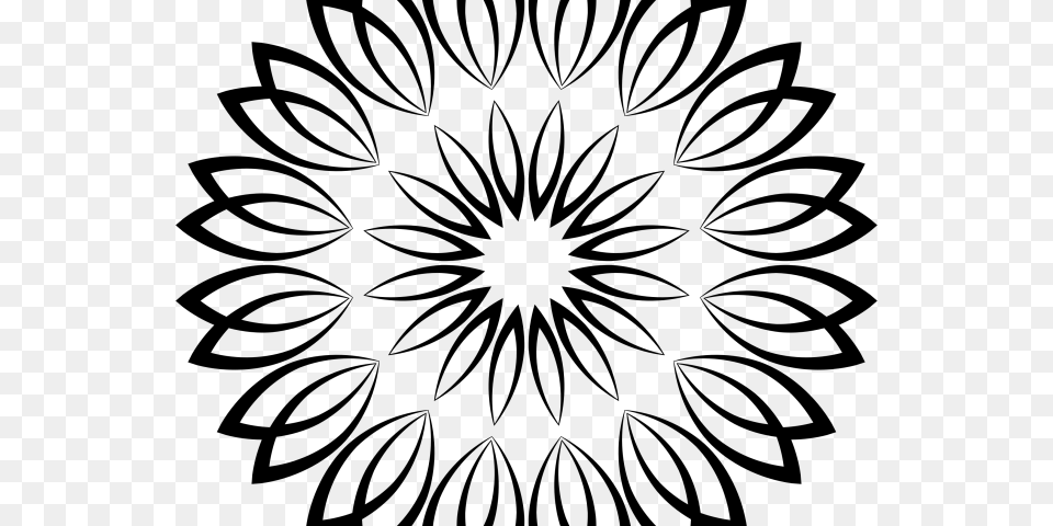 Flower Line Art Clip Art, Gray Free Png