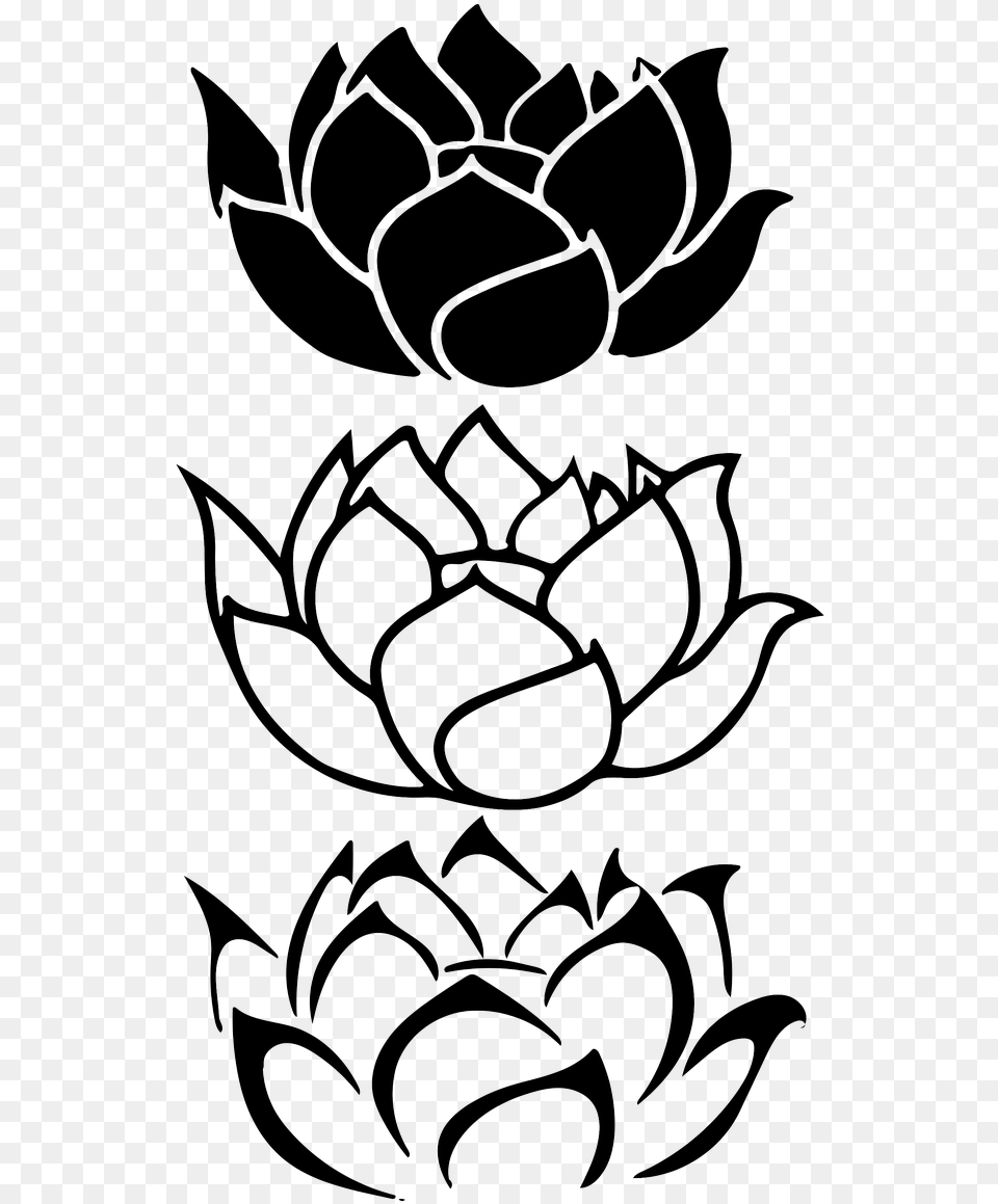 Flower Lotus Lotus Flower Picture Lotus Tattoo Designs Black And White, Stencil Free Png