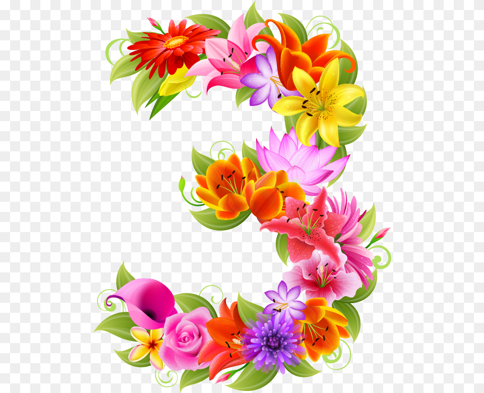Flower Numbers Clipart, Art, Floral Design, Flower Arrangement, Graphics Free Png Download