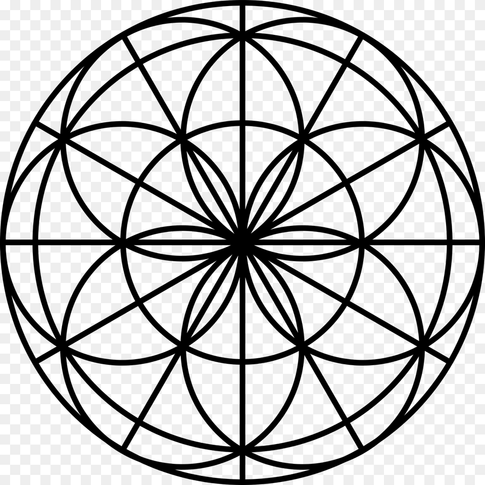 Flower Of Life, Gray Free Png Download