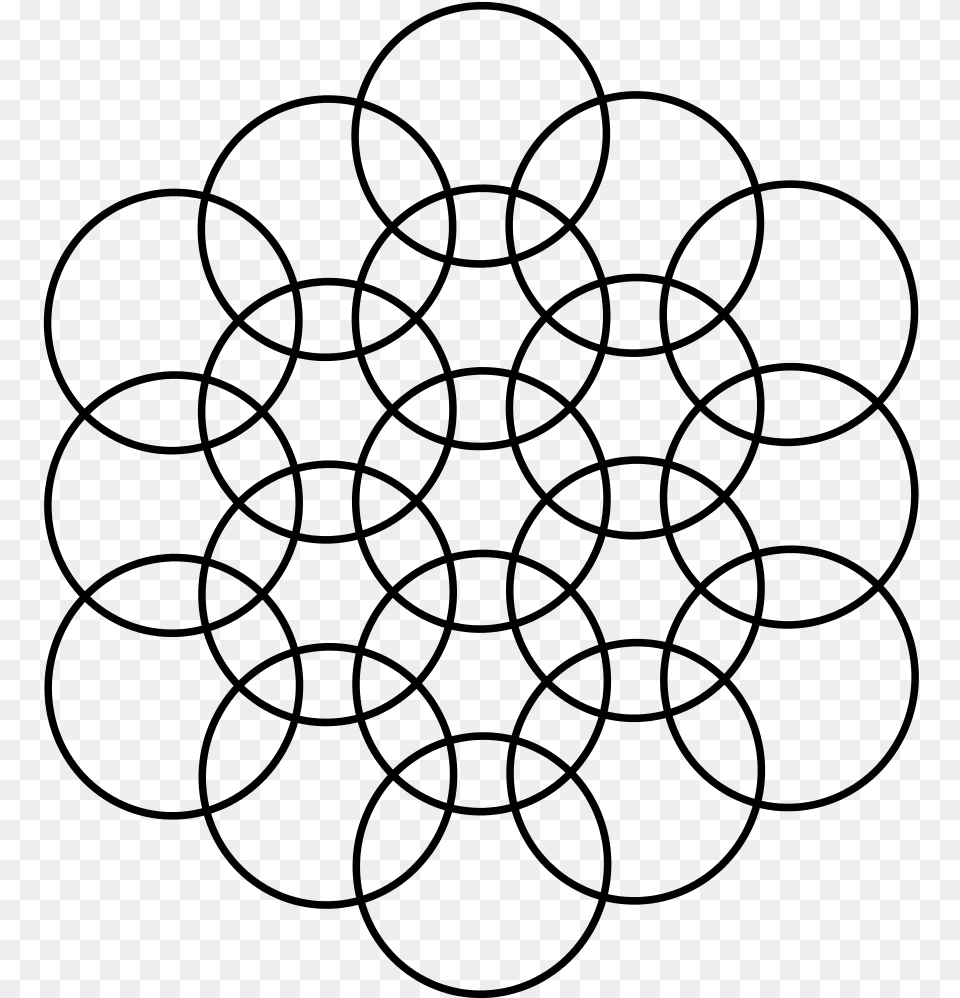 Flower Of Life 8 Circles, Gray Png Image