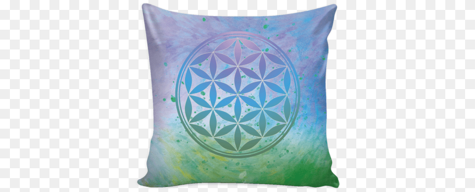 Flower Of Life Bluegreenpaint Pillow Cover Transparent Flower Of Life, Cushion, Home Decor Png