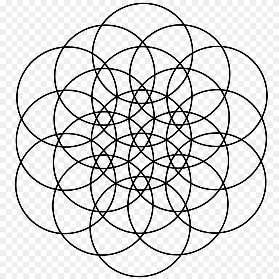 Flower Of Life Circle, Gray Free Png