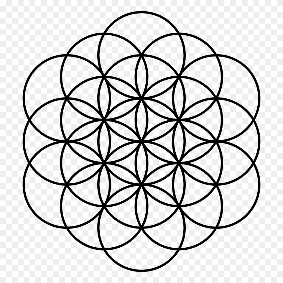 Flower Of Life Circles, Gray Png
