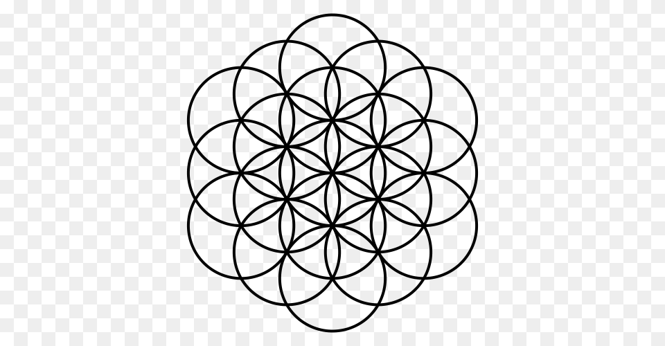Flower Of Life Circles, Gray Png Image