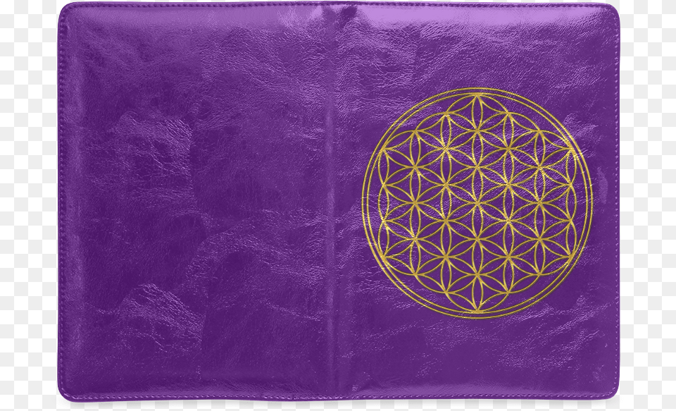 Flower Of Life Gold Custom Notebook A5 Wallet, Purple, Cushion, Home Decor Png