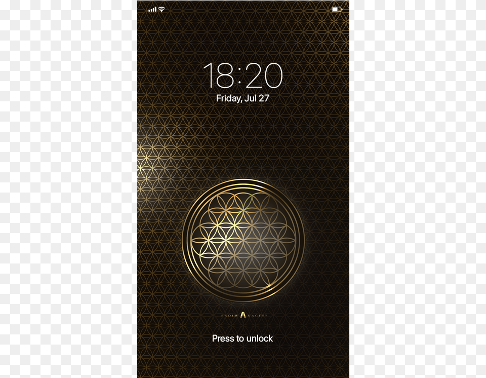 Flower Of Life Gold Lock Screen Wallpaper Lock Screen, Book, Publication, Advertisement, Novel Free Transparent Png