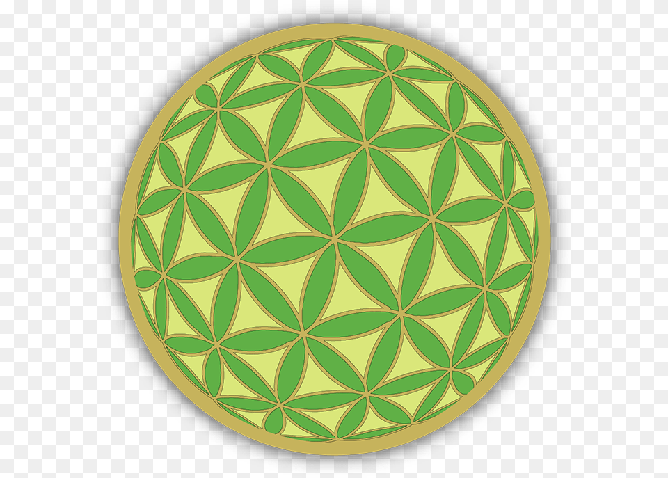 Flower Of Life Green And Gold Sacred Geometry, Home Decor, Pattern, Rug, Chandelier Png