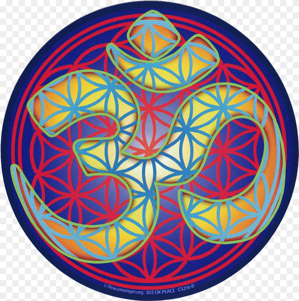 Flower Of Life Om Sticker, Pattern, Symbol Png