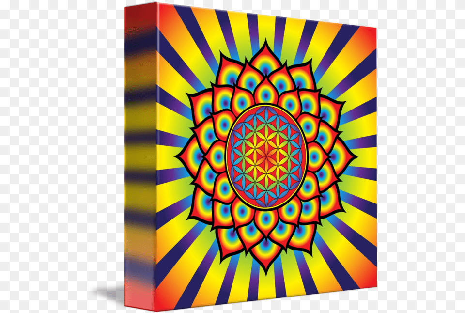 Flower Of Life Rainbow Mandala By Galactic Mantra Pintura Con Geometria, Art, Pattern, Modern Art Free Transparent Png