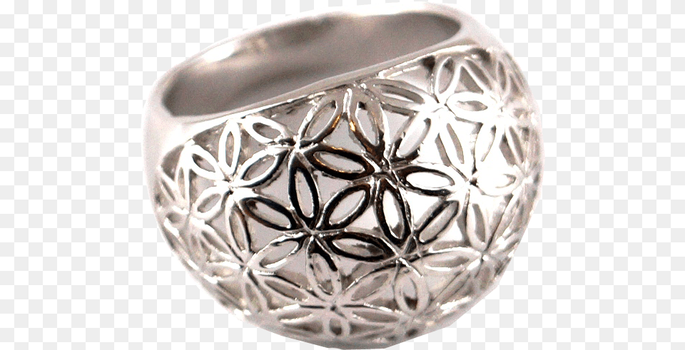 Flower Of Life Ring Titanium Ring, Accessories, Silver, Jewelry, Locket Png Image