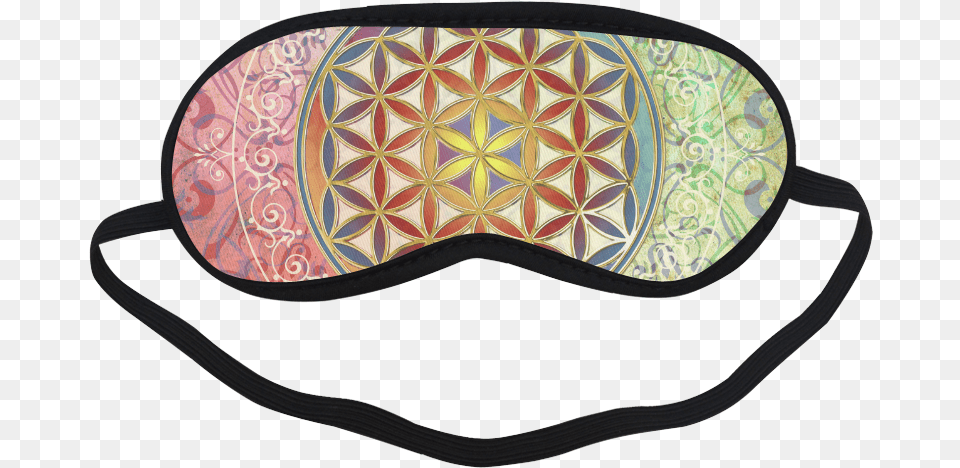 Flower Of Life Vintage Ornaments Green Red Sleeping All Might Sleep Mask, Accessories, Goggles, Disk Png Image