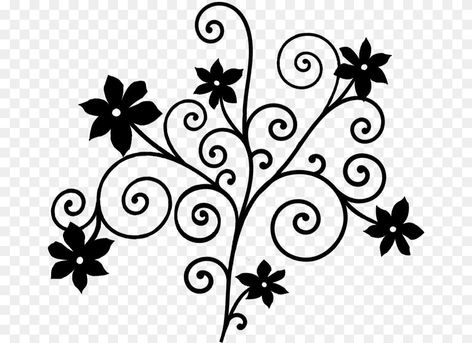 Flower Ornament, Gray Free Png