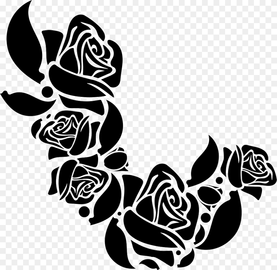 Flower Ornament Of Roses Rose Ornament Vector, Art, Floral Design, Graphics, Pattern Free Png Download