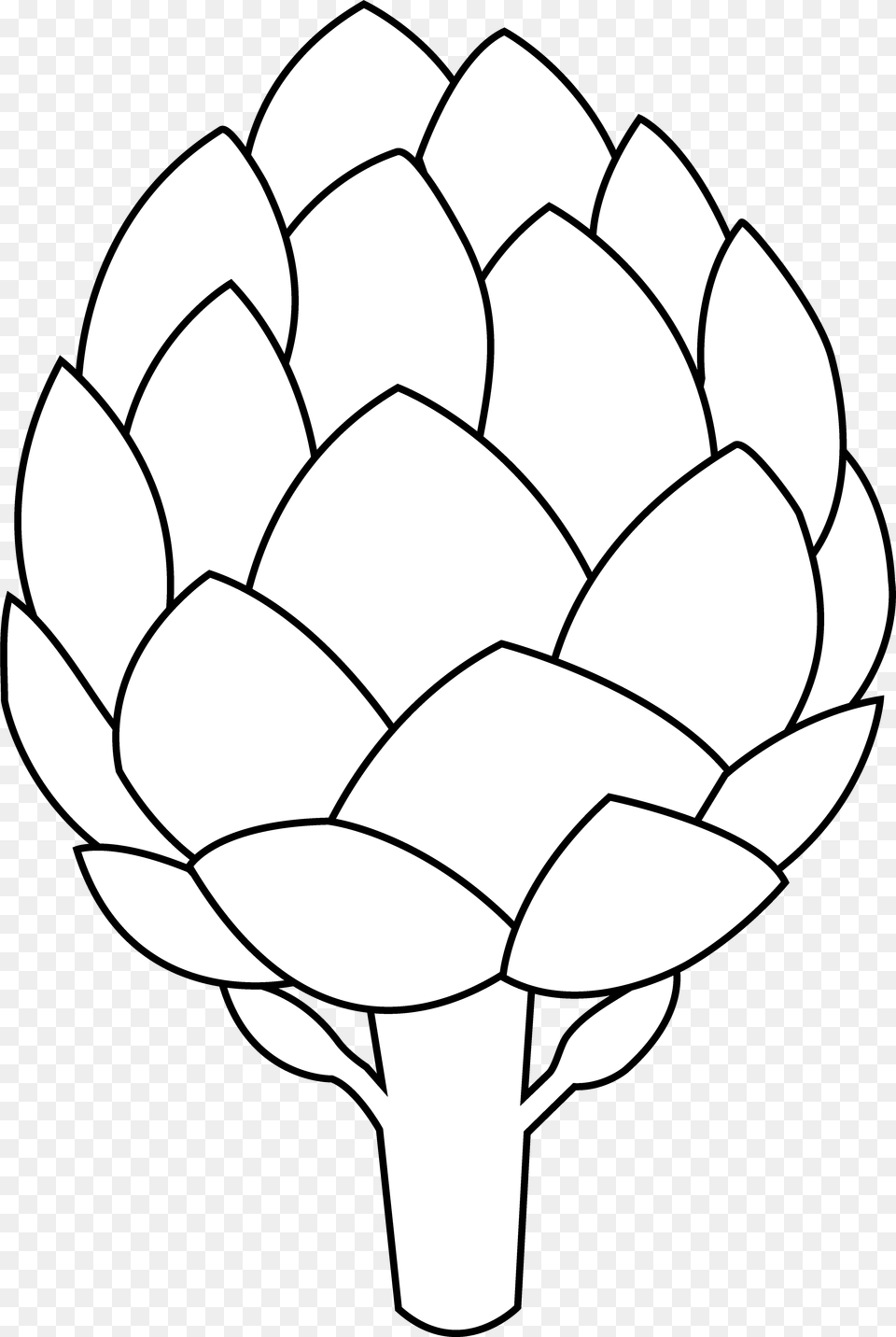 Flower Outline Clipart Clip Art Artichoke Drawing Easy, Food, Produce, Plant, Vegetable Free Png