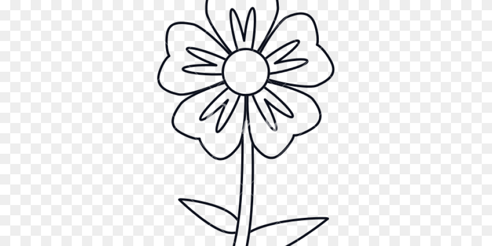 Flower Outline Images, Plant, Silhouette, Daisy, Art Png Image