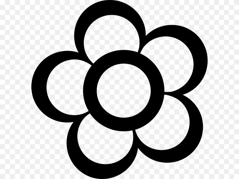 Flower Outline Svg Clip Arts Outline Flower Clipart Black And White, Gray Free Png