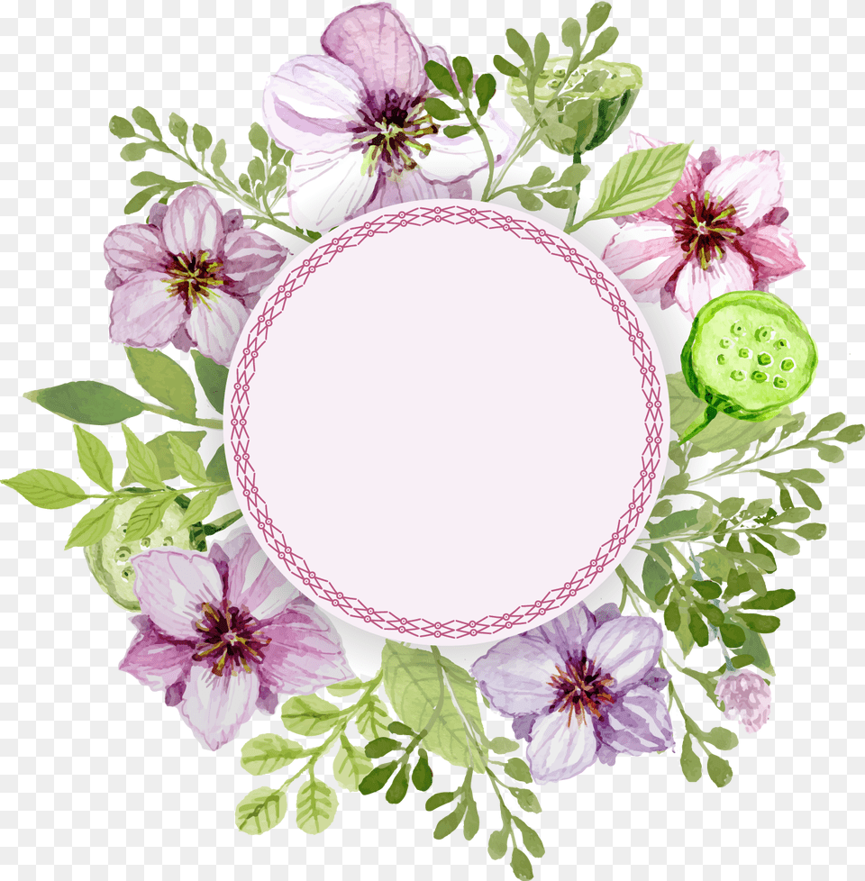 Flower Painting Label Delicate Flowerslabel, Plant, Plate, Art, Floral Design Free Transparent Png