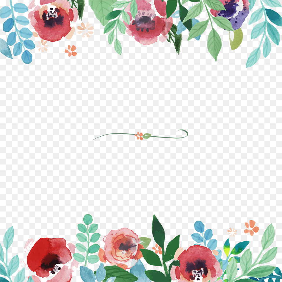 Flower Painting Pattern Floral Flower Vector Border Frame, Art, Floral Design, Graphics, Plant Free Transparent Png