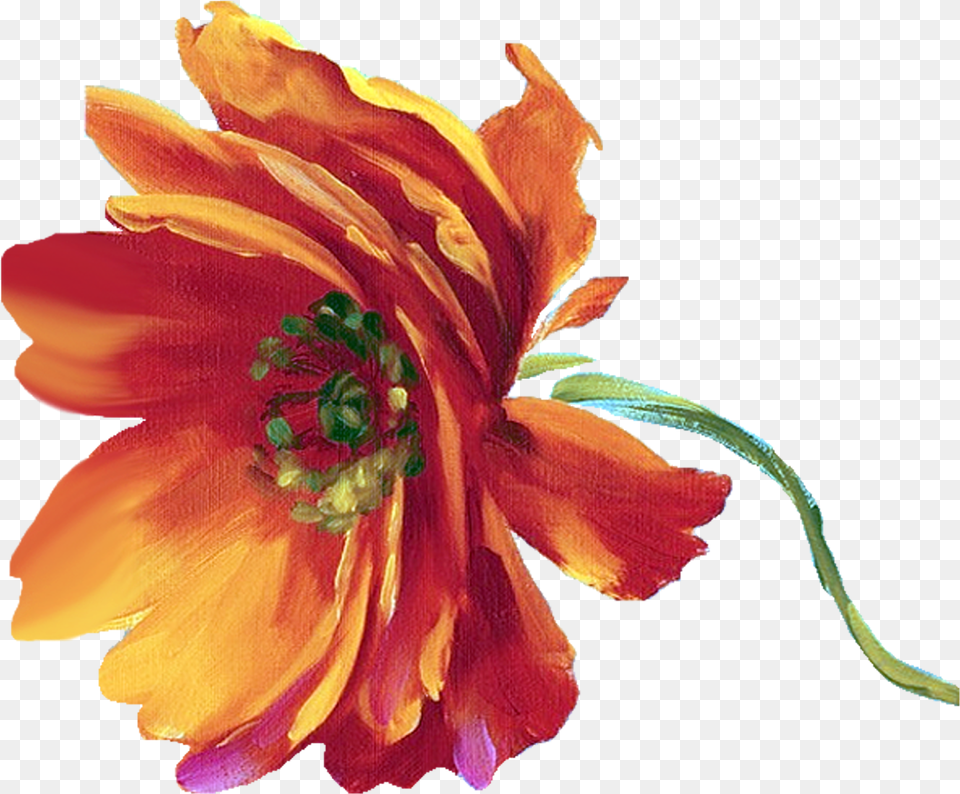 Flower Painting Picture Flowers In Painting Gouache, Anther, Petal, Plant, Dahlia Free Png