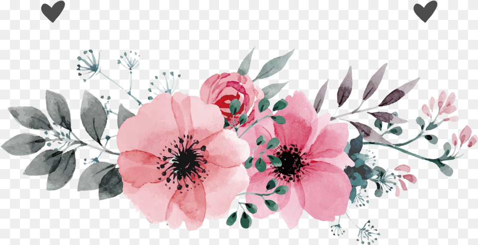 Flower Painting Vector Flowers Aesthetic Pink And White Background, Art, Floral Design, Graphics, Pattern Png
