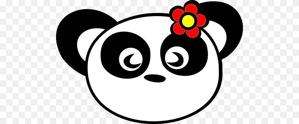 Flower Panda Clipart At Vector Online Cute Clipart Panda, Art, Graphics, Ammunition, Grenade Free Png Download