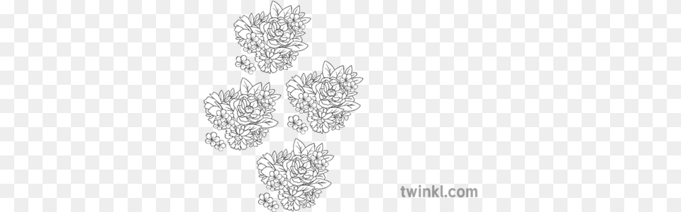 Flower Pattern English Dress Secondary Bw Rgb Floral, Art, Floral Design, Graphics, Chandelier Free Png Download