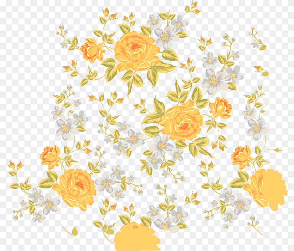 Flower Pattern Transparent Vintage Flower Pattern Vector, Art, Floral Design, Graphics, Plant Png Image