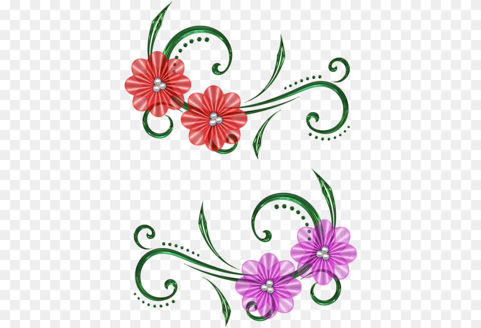 Flower Pearls Design Swirl Floral Glass Silk, Art, Embroidery, Floral Design, Graphics Free Png Download