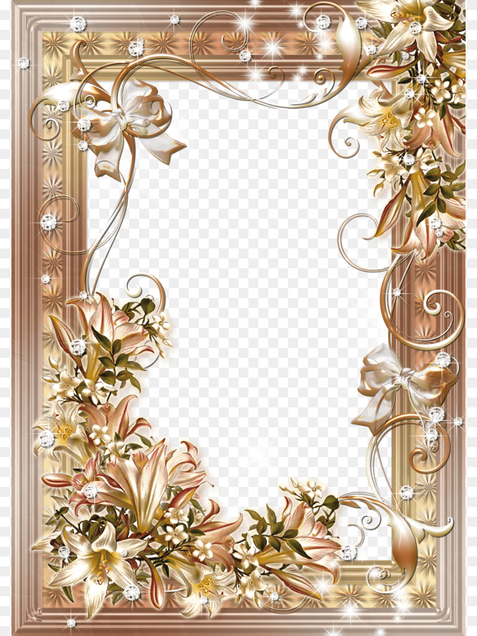Flower Photo Frame With Lilies Bouquets Mylittlething4u Lace Watch Flower Watch Beige Watch, Art, Floral Design, Graphics, Pattern Png