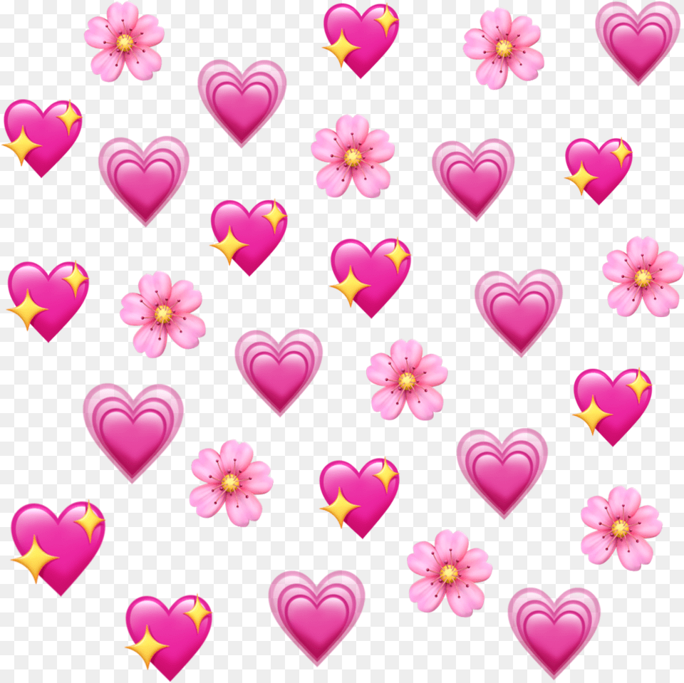 Flower Pink Emoji Transparent Iphone Emojis Hearts, Heart Png