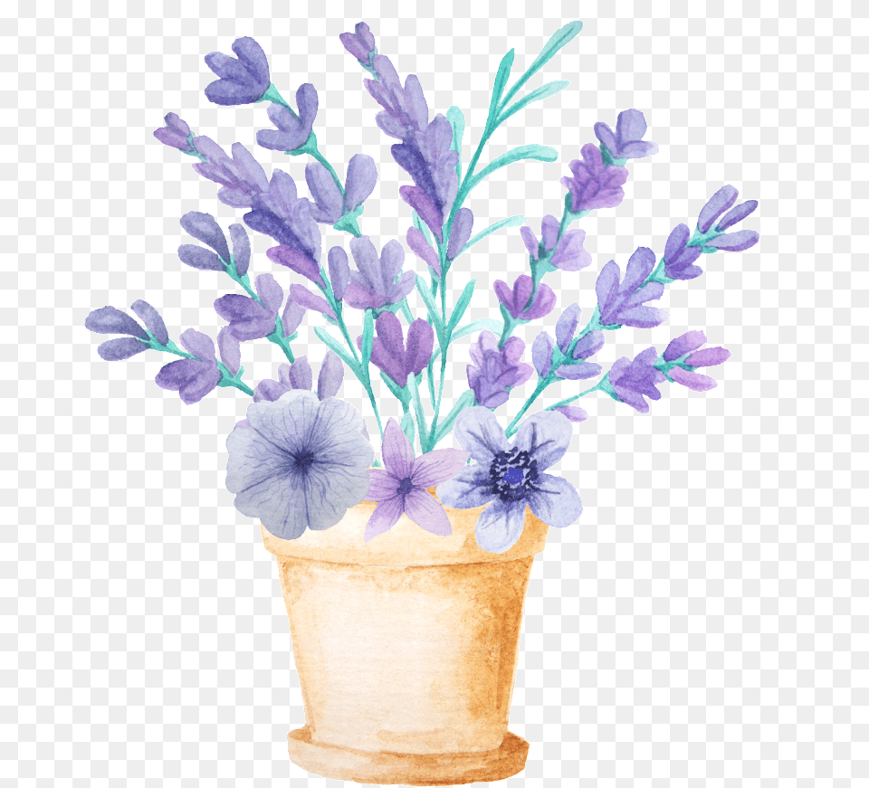 Flower Planting Transparent Decorative, Plant, Potted Plant, Flower Arrangement, Lavender Png Image