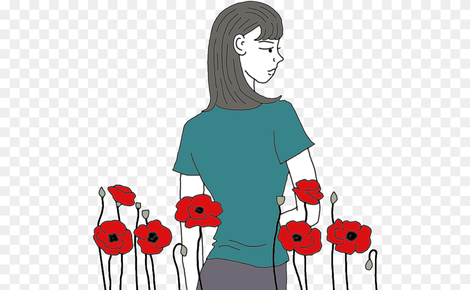 Flower Poppy, Clothing, T-shirt, Adult, Plant Free Transparent Png
