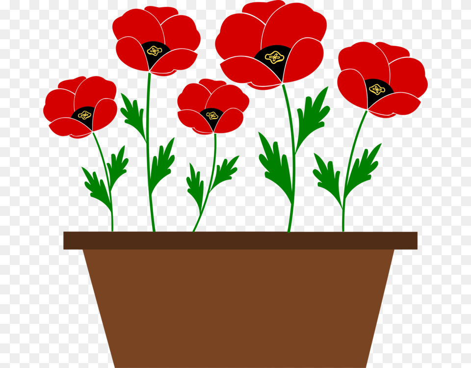 Flower Pot Clip Art, Plant, Potted Plant, Poppy, Animal Free Png