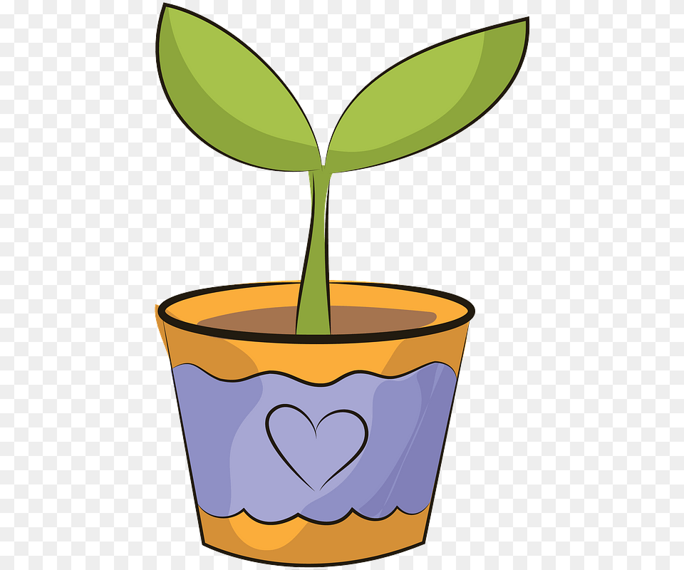 Flower Pot Clipart Clipart Pot With Flower, Leaf, Plant, Sprout Free Png