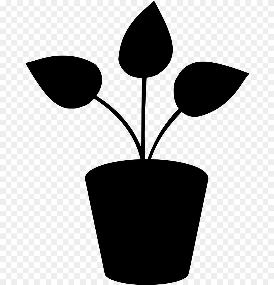 Flower Pot Clipart With Transparent Background, Gray Png