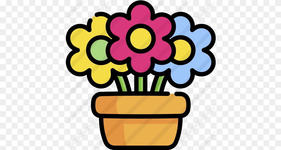 Flower Pot Farming And Gardening Icons Happy, Plant, Potted Plant, Cookware, Flower Arrangement Png Image